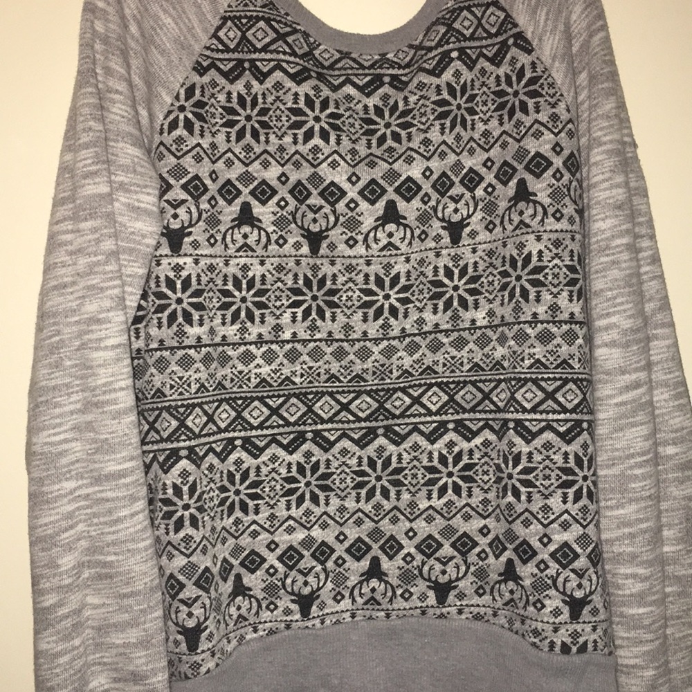 Black and Grey reindeer sweatshirt